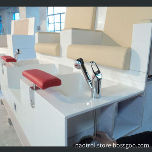 High quality solid surface marble pedicure chair for nail salon